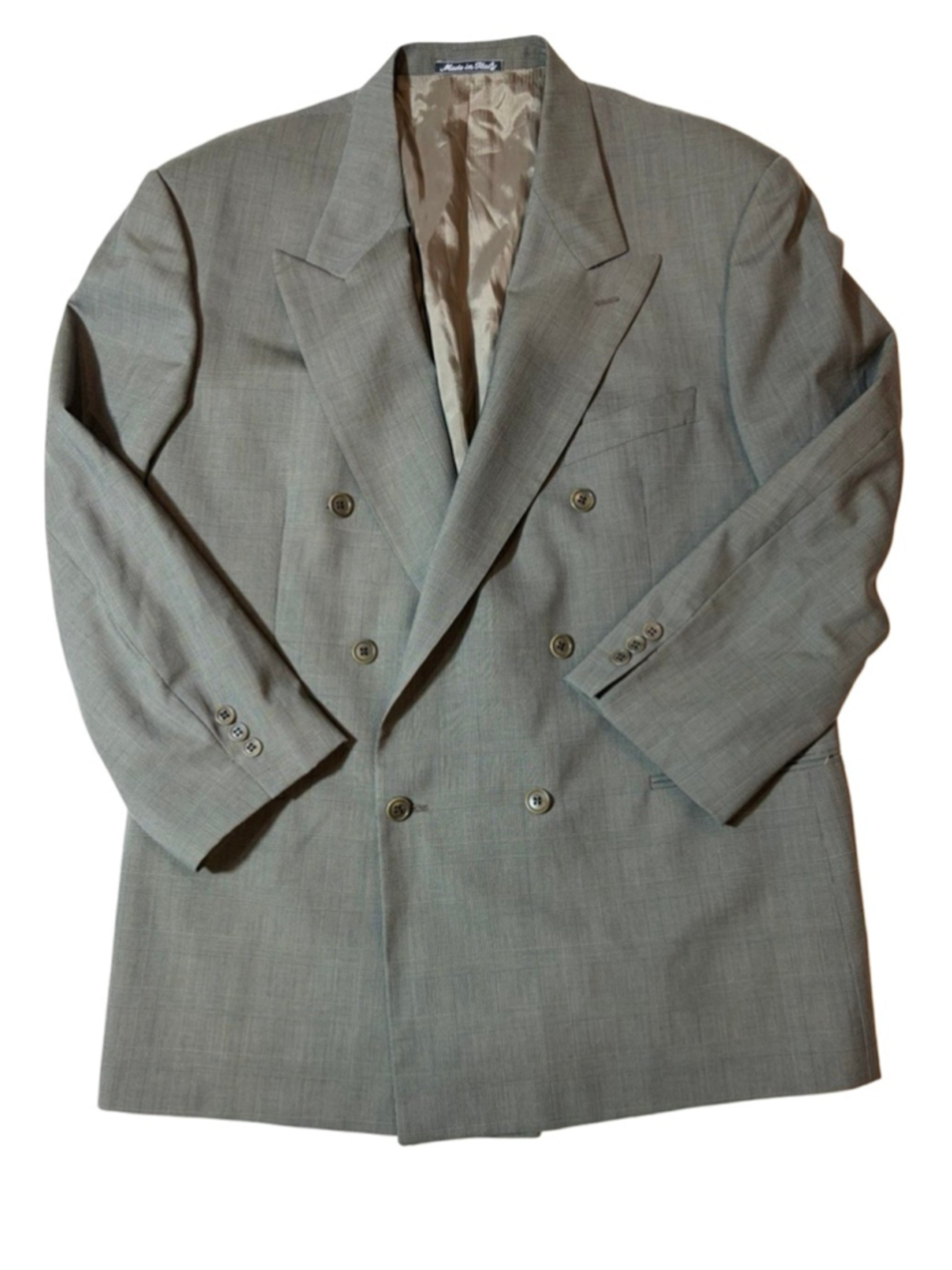 Giorgio Armani MANI Double Breasted Wool Blazer Italy Glen Plaid 90s Minimalist
